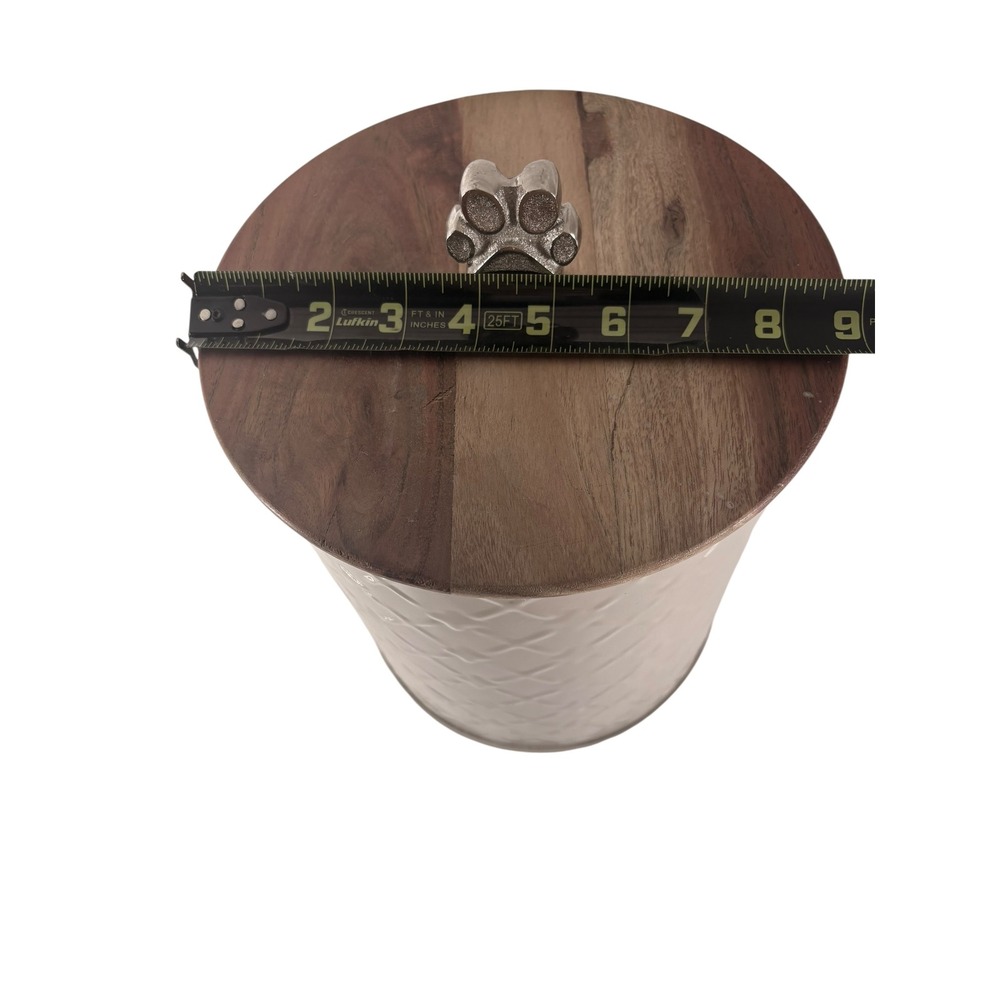 Unbranded Pet Treat Canister Dog Small/Medium Taupe Excellent Paw Print Lid - Picture 8 of 8